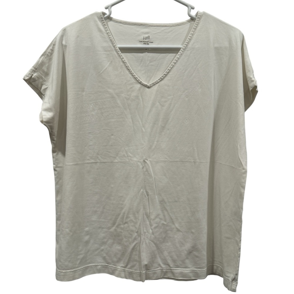 J. Jill Cream Boxy Short Sleeve Tee
